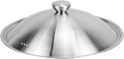 Zerodeko 1 tapa de olla de acero inoxidable, sartenes eléctricas antiadherentes con tapas de vidrio de 24 pulgadas, cúpula fundida universal,