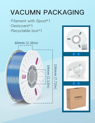 Image of PINBALL Silk PLA 3D Printer Filament 1.75mm Shiny Silk Tricolor Filament 3D Printing PLA Filament Dimensional Accuracy + /- 0.02mm 1 KG Silk Red-Green-Blue