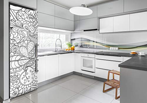 Vinilo de nevera zentangle 70x190 cm para transformar la decoración de cocinas modernas 3