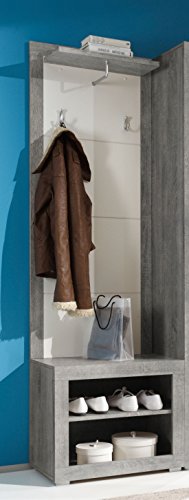 First-Look Garderobenpaneel mit Bank grau