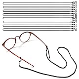 12 Stück Brillenkette, Nylon Glasses Chain Schwarz Brillenband, Sonnenbrillenkette Sport Brillenbänder mit Karabiner Einstellbarer Brille Cord Modern Brillenkordel für Damen Herren