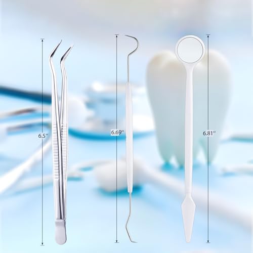 Yearn Cozy 20 Sets Disposable Dental Tools for Teeth Inspection, 5 Pcs Sterile Packaging Teeth Cleaning Tools, Dental Mirror Explorer Probe Plier Family Oral Care Tool
