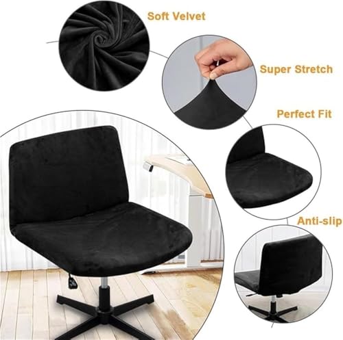 Protège-siège large pour chaise d'ordinateur et bureau en velours - 3
