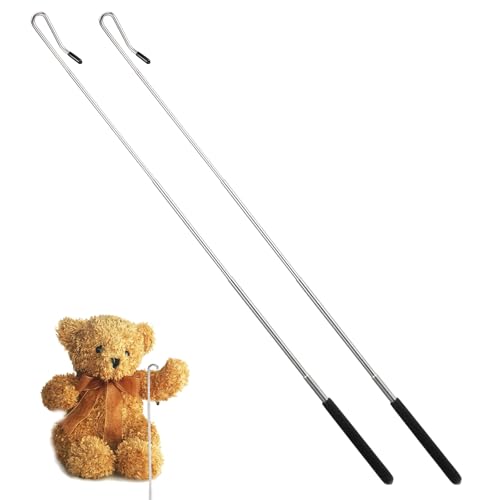 Ouligay 2 Pcs 21 inch Adjustable Puppet Handles Arm Control Rod, Metal Puppet Stick Accessory, Retractable Puppets Tools for Puppets
