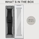 UniqTry Magnetic Leather Bands Compatible with Apple Watch 41mm 40mm 38mm | Genuine Leather with Magnetic Buckle for iWatch Ultra 2 Ultra SE Series 10 9 8 7 5 4 3-Black gallery image
