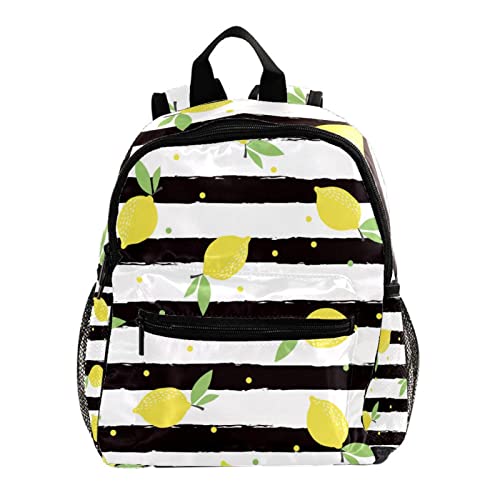 Sac à dos enfants motif citron 30 cm | Cartable rayé garçons et filles