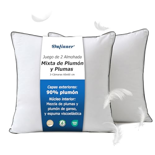 Dafinner 3 cámaras Almohada 60 �  60 cm