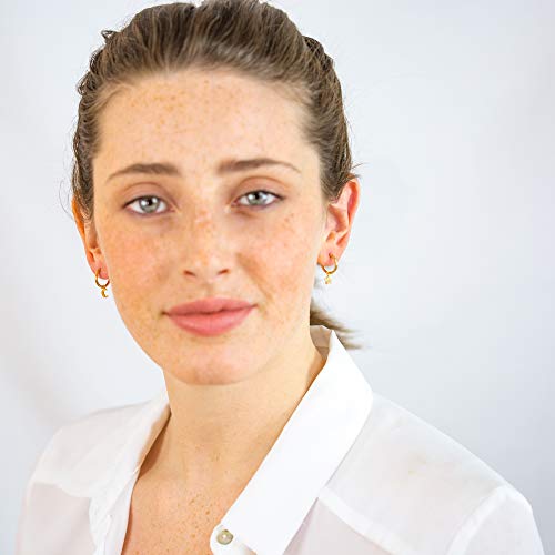 Columbus 14K Gold Plated Moon And Star Charm Huggie Hoop Earrings – Dangle Drop Earrings For Women (Gold Moon/Star) #TOP4