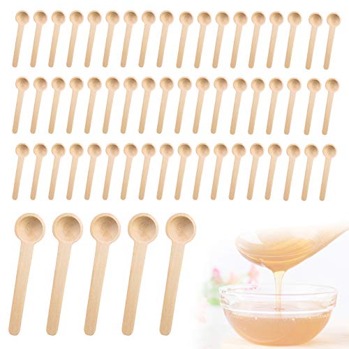 Mini Wooden Spoons Small Wooden Spoons Tiny Spoons Candy Spoons Bath Salt Scoop Wooden Spoons for Cooking Seasonings Mini Jars Spice Jars Honey Coffee60PCS 3 Inch