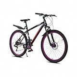 マウンテンバイク 自転車 26インチ 21段変速 MTB 通勤通学自転車 泥除け 前後セット 高炭素鋼フレーム 前後ディスクブレーキ (B, 26インチ)