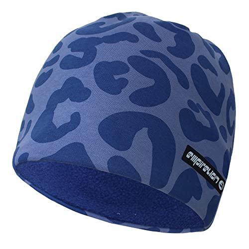 EMPIRELION Bonnet chaud 9" - Doublure en polaire thermique - Bonnet d'hiver pour l'hiver et le sport en plein air, Léopard bleu, taille unique Cover