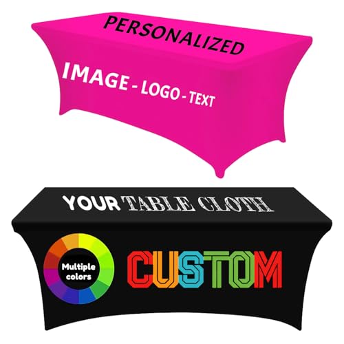 Nappe personnalisée avec logo d'entreprise, nappe personnalisée avec logo d'entreprise ou votre texte, nappe personnalisée avec votre logo, bannière de table pour entreprises, mariages, anniversaires