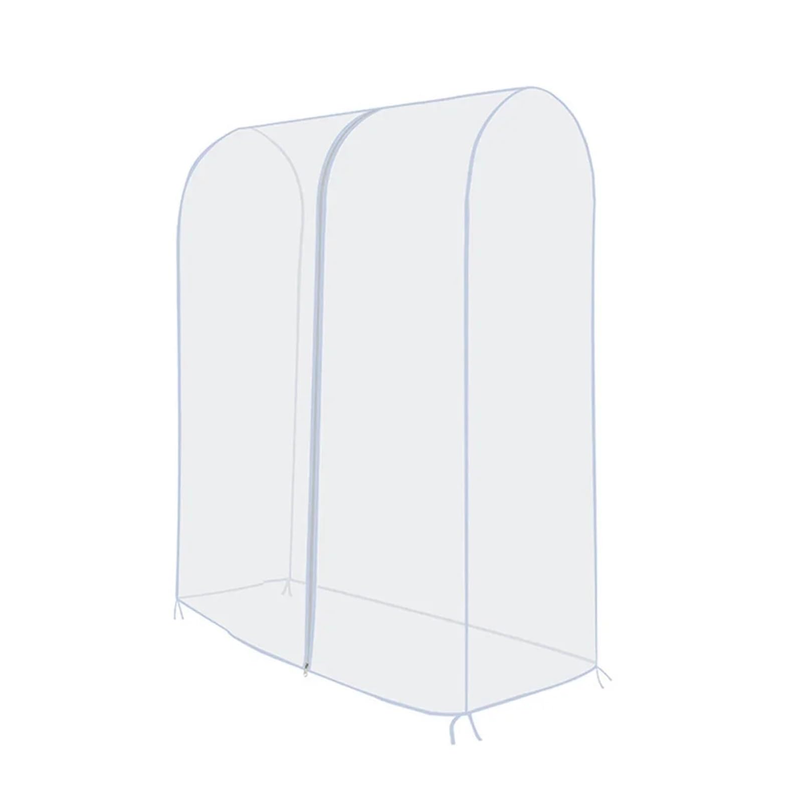 fundas para ropa Clear Waterproof Dustproof Zip Clothes Cover Clothing Rack Hanging Garment Suit Coat Storage Display Protector Bag(White 3)