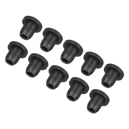 Image of MECCANIXITY High Temp Silicone Plug Mount Dia 6.8mm /0.27 Inch T Shaped Solid Rubber Stopper Hole Plugs for Coating Plating Waterproof Sealing Plugs Black Pack of 10(OD 11mm /0.43 Inch)