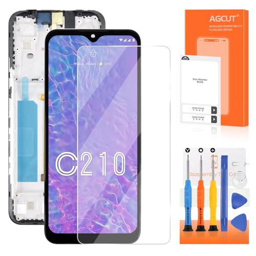 for Nokia C210 Screen Replacement for Nokia C210 LCD Display TA-1548 LCD Digitizer Assembly Repair Parts Black with Frame 6.3"