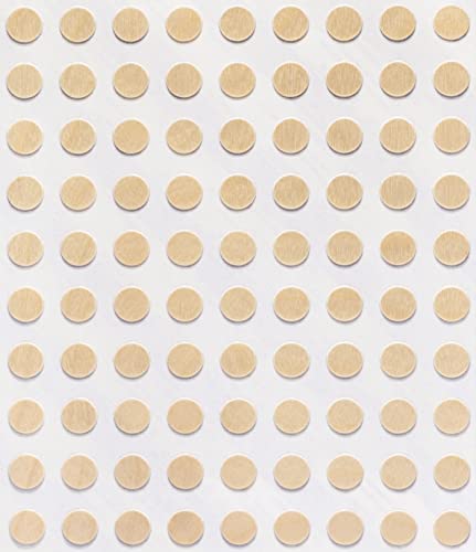 Image of FastCap 3 /8 inch (9mm) Screw Hole Covers. Made from Prefinished Real Wood with UltraBond PSA super thin adhesive. Made in USA. White Birch color. (90 Round Stickers on each sheet - Retail Pack of 5 Sheet)