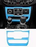 Savadicar Sky Blue Interior Accessories - Lower Center Stack Panel Trim Cover for 2018-Present Jeep Wrangler JL JLU 4XE & Gladiator JT - Solid Color Interior Decor Upgrade Option, 1-Piece