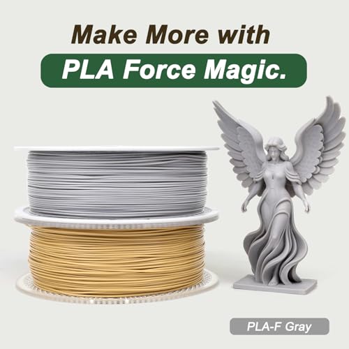 Image of PLA Force Filament Grey, Toughened PLA Filament 1.75mm, 1KG | Light Gray PLA-F 3D Printer Filament With Upgraded Formulation For High Impact Resistance.