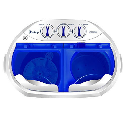 YEmirth Máquina de lavar portátil, lavadora de banheira dupla, mini máquina de lavanderia compacta c