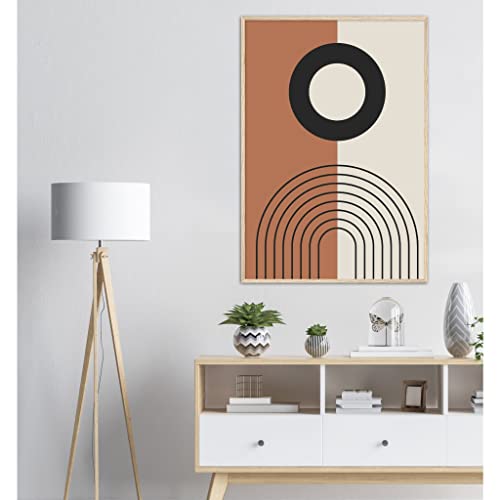 Art mural abstrait pour salon contemporain : grand tableau beige 70x100