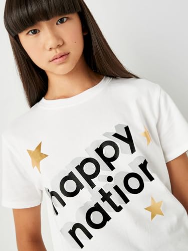 Image of Happy Nation Girls Relaxed Cotton Short Sleeve T Shirt