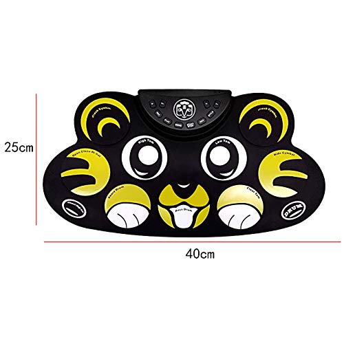 Elektronisch Drumstel Elektronische drumkit, cartoon tijger speelgoed leren draagbare pedaal pad voor Kinderen en… - Image 3