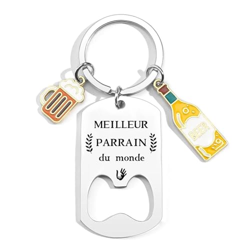 KJKJKJ Cadeaux Porte Clés Parrain- Parrain Cadeau Baptême-Demande Futur Parrain Cadeau Noël...
