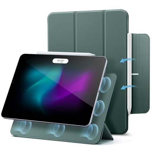 ESR Magnetic Case for iPad Air 5th Generation Case (2022), iPad Air 4th Generation (2020), iPad Pro 11 (2018), Magnetic Attachment, Auto Sleep/Wake, Supports Pencil 2, iPad Air 5/4 Case, Green