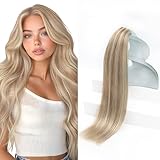 Sunny Adhesive Tape in Hair Extensions Blonde Highlights #18/613 14inch Human Hair Tape in Blonde Hair Extensions Natural Straight Real Hair 20pcs/50g/set