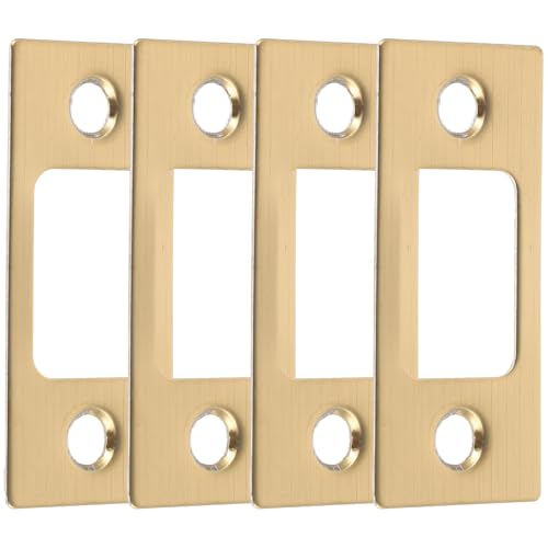 TOVINANNA Kit de 4 Placas de Cierre de Acero Inoxidable para Puerta Principal Placa de Refuerzo para Cerrojo Compatible Puertas Interiores Accesorio para Instalación Segura Cerraduras de