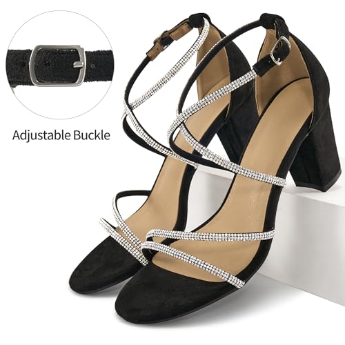 Strappy Heels for Women Wedding: Comfortable Party Heeled for Womens Sandals - Ladies Buckle Shoes Dressy Prom4