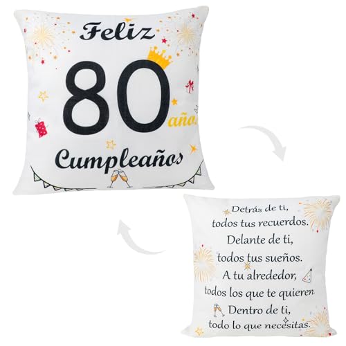 Seutgjie Regalos 80 Cumpleaños Funda de Cojín para 80 Años Mujer Hombre para Hermana Amigos Esposa Esposo Mamá Papá Tía Abuela Abuelo Tío Seutgjie Regalos 80 Cumpleaños Funda de Cojín para 80 Años Mujer Hombre para Hermana Amigos Esposa Esposo Mamá Papá Tía Abuela Abuelo Tío