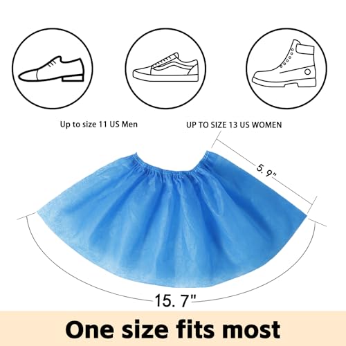 Amedall 1000 Pieces(500 Pairs) Shoe Covers Disposable, Waterproof,Non-Slip for Various Occasions,fits up to US Men\'s 12 & Women\'s 13 Size,Durable Booties Boot Covers for Indoors & Outdoor.