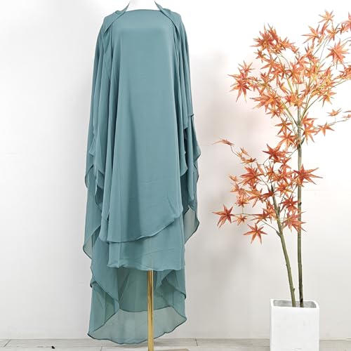 Boedaty Women's Elegant Muslim Chiffon Long Khimar Ramadan Lightweight Abaya Jilbab Eid Prayer Garment Wrap Hijab2