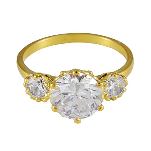 Bague en argent sterling 925 anti ternissement avec cristal rond cz