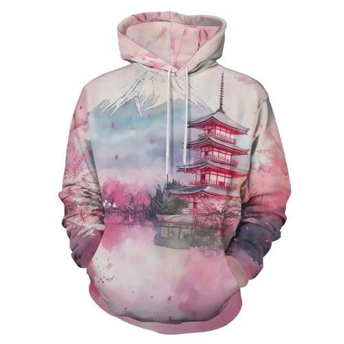 Sweat à capuche pagode des fleurs de cerisier pull Harajuku automne