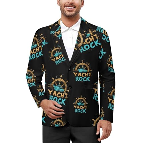 Image of Yacht Rock Blazer for Men Suit Jackets Lightweight Button Lapel Sport Coats 2XL