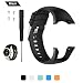 Produktbild Bemodst® Für Suunto Spartan Trainer Wrist HR Armband, Ersatz Zubehör Silikon Uhrenarmband Band Sport Serie Uhr Uhrenarmbänder Handschlaufe - 5 Farben Universal Ersatzarmbände (Schwarz)