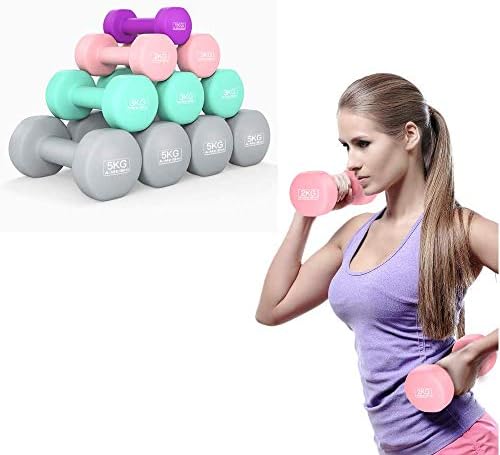 Chlggzw 2 Pack Dumbbells, Resistant to Sweat and Moisture for Weights Home Gym Exercise, Various Weight Dumbbell Set 2Kg/4Kg/6Kg/10Kg