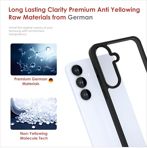 Image of Case for Samsung Galaxy S25 Plus, [Anti-Yellowing Technology] [Military Grade Drop Protection] Shockproof Slim Hybrid Phone Case for Samsung Galaxy S25 Plus 5G - Carbon Black