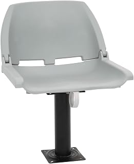 vidaXL 1/2x Asiento de Barco Respaldo Plegable Sin Almohada Azul y Blanco/Gris