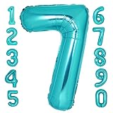 Giant Blue 7 Balloon Number 40 Inch Blue Number 7 Balloon for 7th Jungle Party Decorations | Number