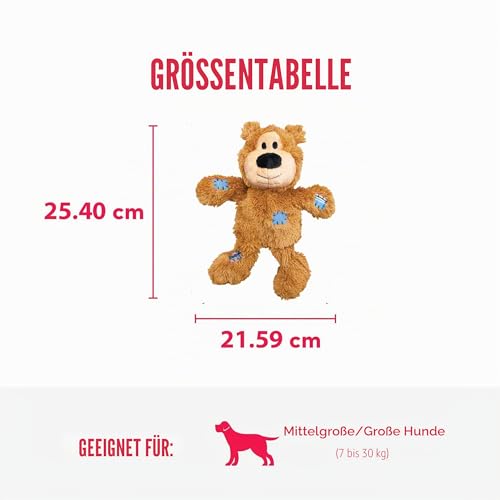 KONG – Wild Knots Bear – Innere Geknotete Seile und Minimale Füllung für Weniger Unordnung (Farbvar.) – Für Mittelgroße/Große Hunde