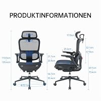 SIHOO B300 Pro Bürostuhl Ergonomisch mit 4D-verstellbare Lendenwirbelstütze – Ansicht 3