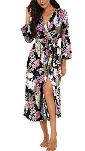 Image of VINTATRE Women Robes Long Knit Bathrobe Lightweight Soft Bath Robe with Pockets