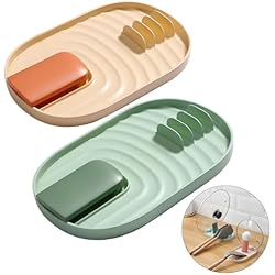 Posa Sartenes KASESSS 2Piezas Reposa Cucharas Cocina, Multifuncional Organizador Sartenes, Organizador Cocina Para Tapas y Cucharas,Soporte Tapas Ollas,Apoya Cucharas Cocina,Soporte para Tapas de Ollas y Utensilios