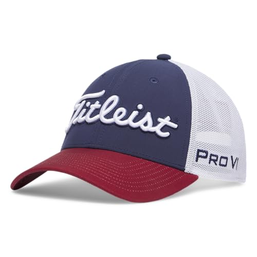 Titleist Tour Performance Mesh Golf Hat Navy/Crimson/White