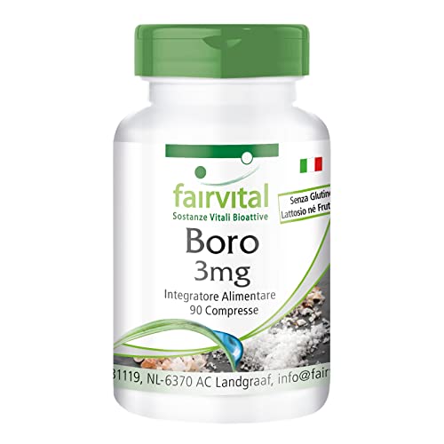Fairvital | Boro 3mg - BULK per 3 mesi - VEGAN - 90 compresse - oligoelementi di tetraborato di sodio