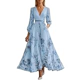 Duohropke Abendkleider Elegant Für Hochzeit Chiffonkleid Damen Festlich Cocktailkleid Ärmellos A Linie Ballkleider Lang Blumen Kleid Hochzeitsgast Elegante Kleider Sommer Partykleid Wickelkleid