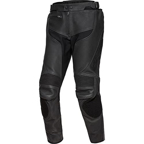 FLM Brooklands Lederkombihose Motorradhose Lederhose mit Protektoren Robust und optisch ansprechend, Ideal für ausgedehnte Motorradtouren - schwarz 58